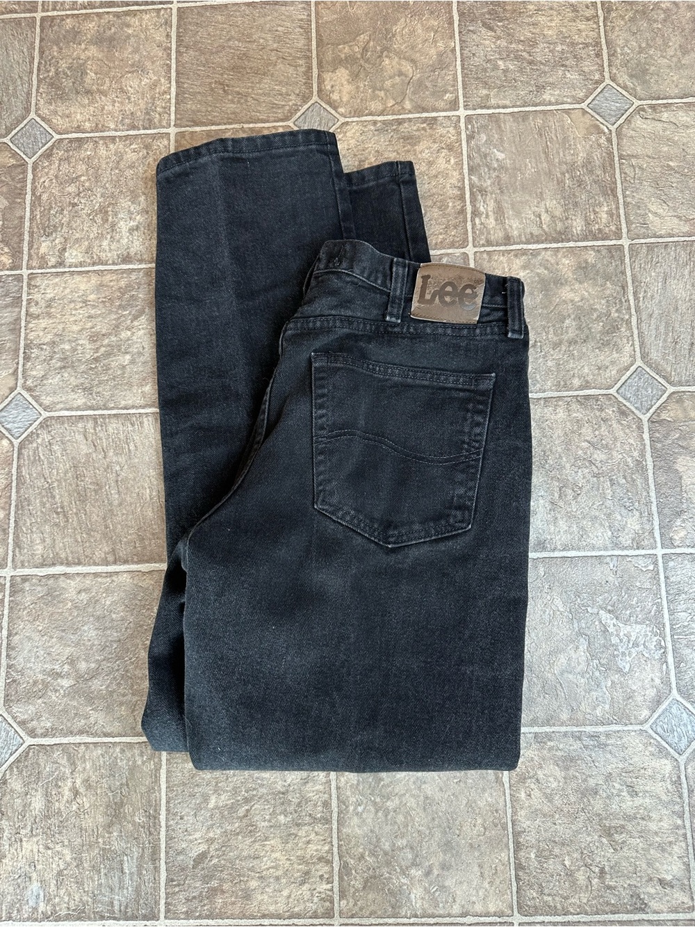 Lee Mens 34x32 Regular Fit 100% Cotton Denim Straight Leg Jeans Double Black